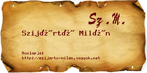 Szijártó Milán névjegykártya