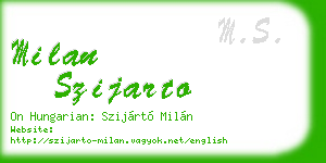 milan szijarto business card